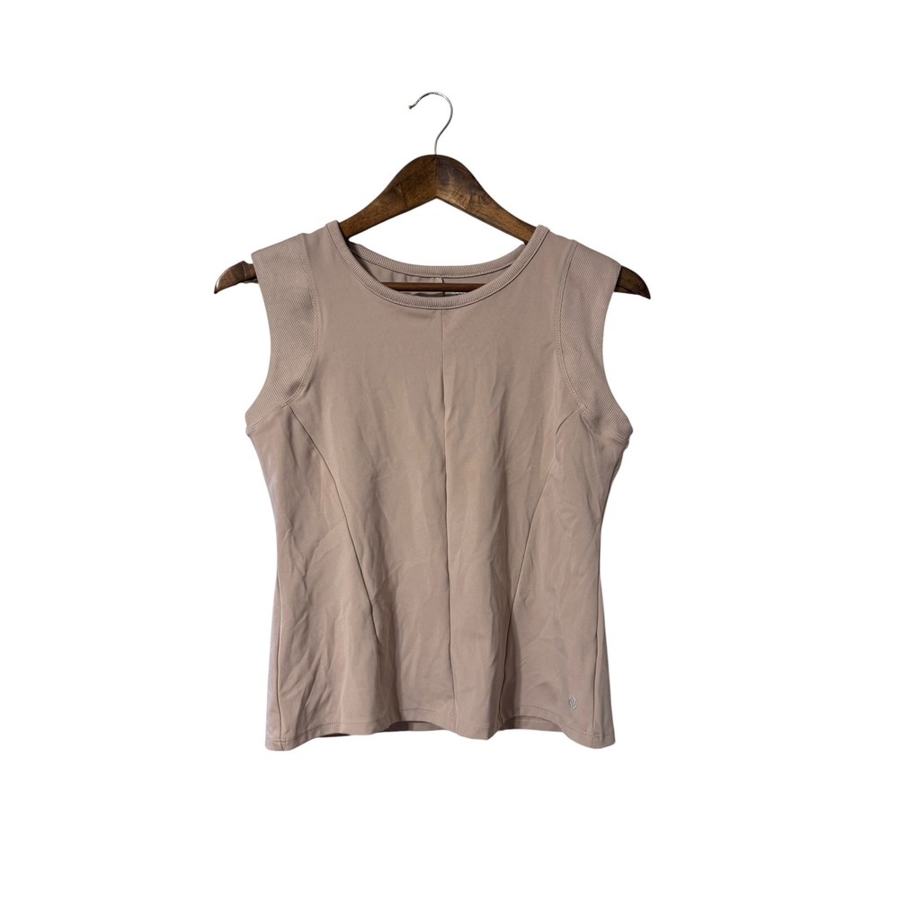 Apana Tank Top Womens Small Tan Excellent Ribbed Shoulder Athletic Workout